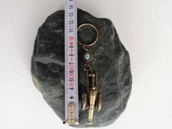 Sanat Taciri - Bronz Renkte Nazar Boncuklu Çanakkale Savaşı Topu Metal Anahtarlık - 3