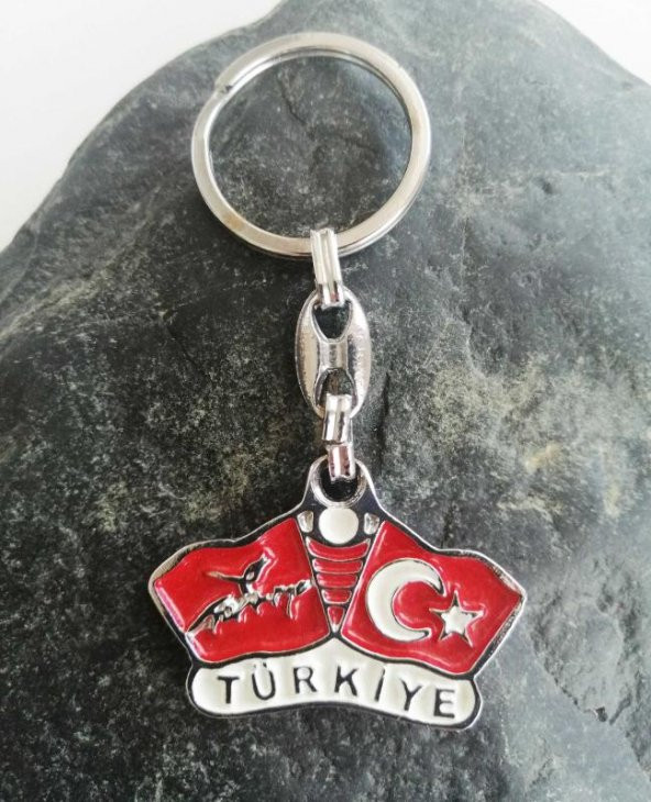 Türkiye Bayrak Temalı Metal Anahtarlık