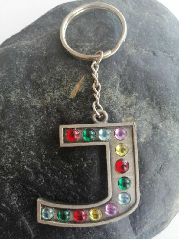 Renkli Metal Anahtarlık J Harf Anahtarlık Metal Anahtarlık - 3