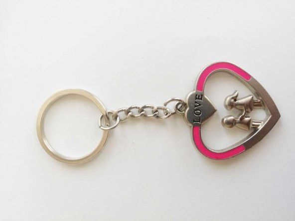 Love Yazılı Kalp anahtarlık Metal Anahtarlık Çanta Süsü