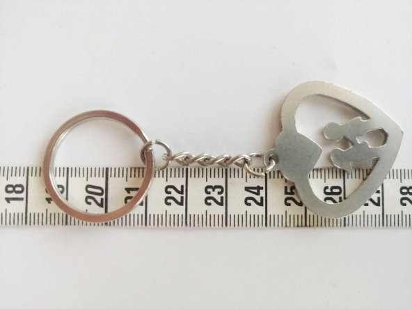 Love Yazılı Kalp anahtarlık Metal Anahtarlık Çanta Süsü - 3