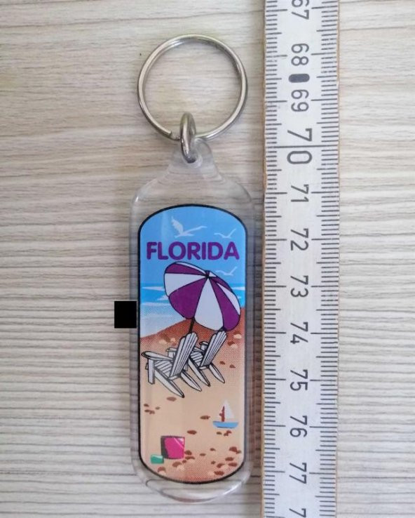 KOLEKSİYONLUK MİKA FLORİDA TEMALI ANAHTARLIK - Resim 2