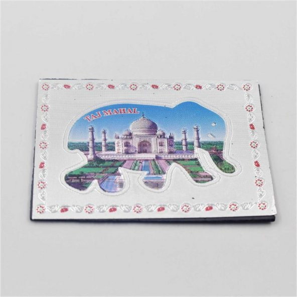 SIFIR  Hindistan TAC MAHAL Magnet - Taç Mahal Magnet - Metal Şeritli - FİL Şeklinde ürün görseli