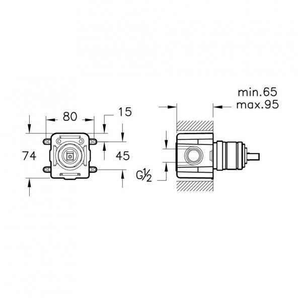 VitrA Minibox Ankastre Banyo Duş Bataryası Sıva Altı A42213 - Resim 2