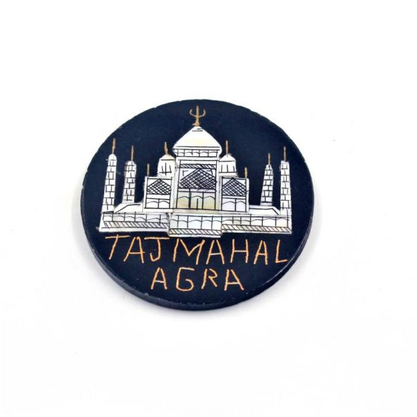 Hindistan Tac Mahal Taş Magnet - SIFIR  Sedef Kaplama Magnet ürün görseli 1