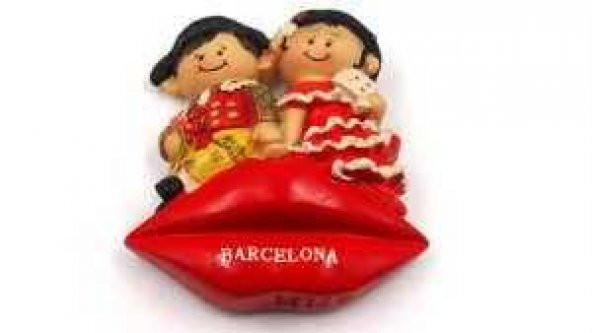 Sanat Taciri - Dudak Temalı Cocuklar Magnet - Barcelona
