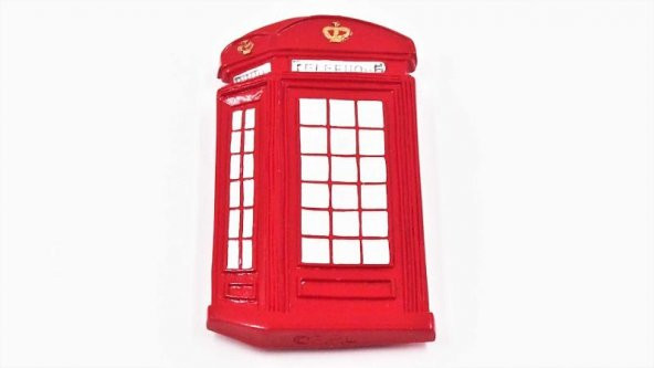 Sanat Taciri - Telefon Kulubesi Kırmızı Porselen Magnet Telephone ürün görseli