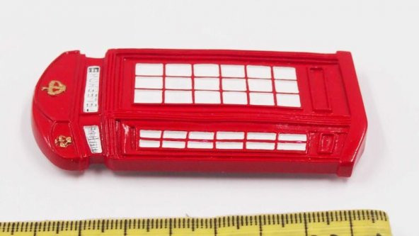 Sanat Taciri - Telefon Kulubesi Kırmızı Porselen Magnet Telephone - Resim 3