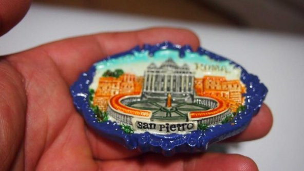 Sanat Taciri - Seramik San Pietro Meydanı Ve Kilisesi Roma Magnet Koleksiyonluk - 2
