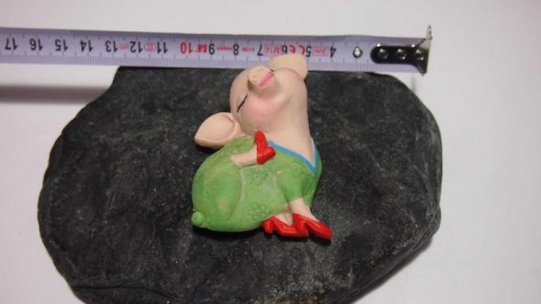 Sanat Taciri - Seramik Yeşil Domuz Domuzcuk Magnet Koleksiyonluk - Resim 2