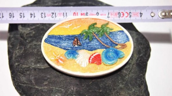 Sanat Taciri - Seramik Adalar Kumsal Deniz Magnet Koleksiyonluk ürün görseli