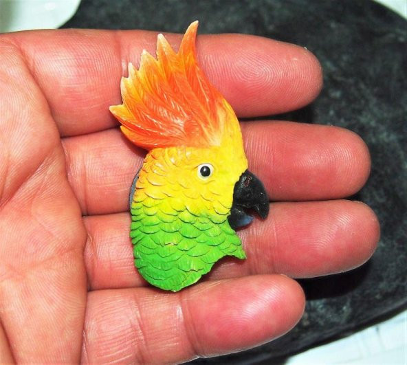 Sanat Taciri - Seramik Renkli Papağan Magnet Koleksiyonluk - 3