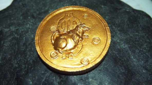 Sanat Taciri - Seramik Bitcoin Faresi Magnet Koleksiyonluk Bitkoin no 8