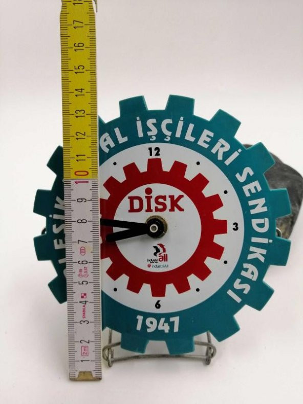 ÇALIŞIYOR DİSK 1947 SAAT BİRLEŞİK METAL ,İŞÇİLERİ SENDİKASI MASA SAATİ - 2