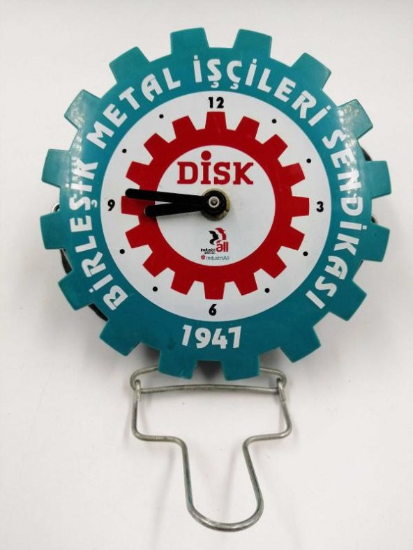 ÇALIŞIYOR DİSK 1947 SAAT BİRLEŞİK METAL ,İŞÇİLERİ SENDİKASI MASA SAATİ - 4