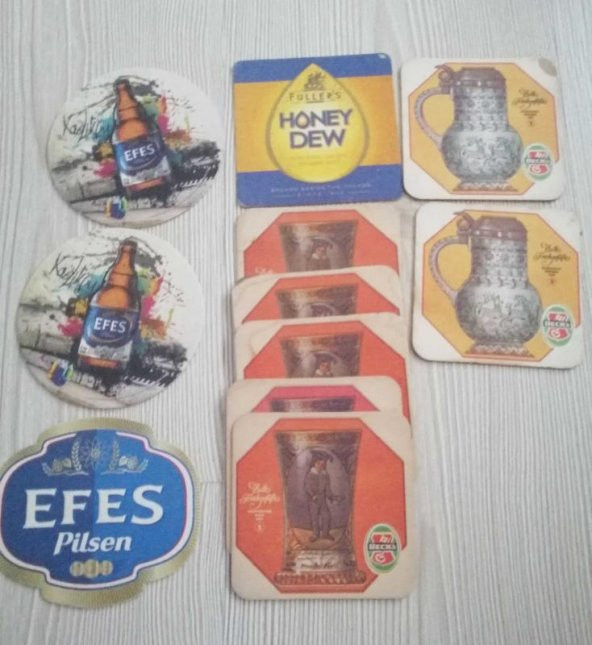 11 Adet Vintage Bardak Altlığı Karton Bardak Altlığı