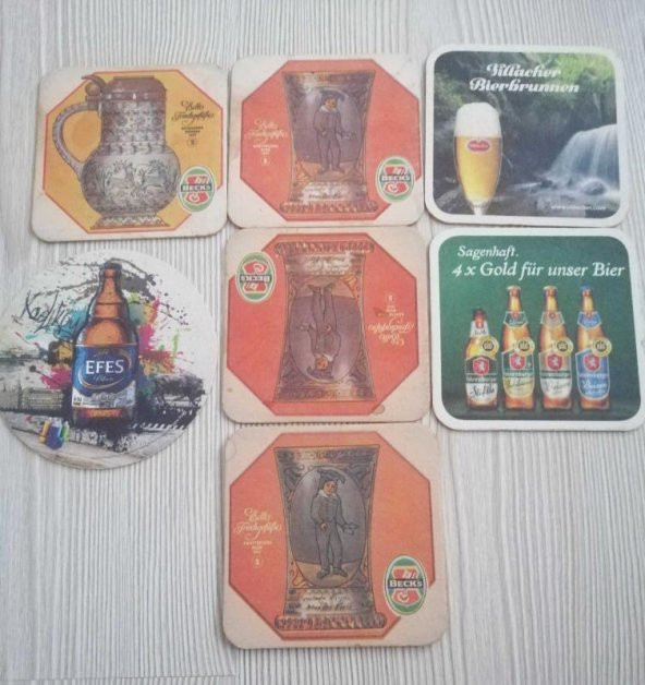 8 Adet Vintage Bardak Altlığı Karton Bardak Altlığı - 2
