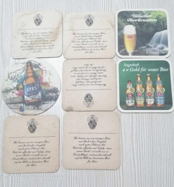 8 Adet Vintage Bardak Altlığı Karton Bardak Altlığı - 3