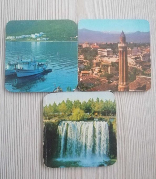 3 Adet Vintage Bardak Altlığı - Mantar Bardak Altlığı