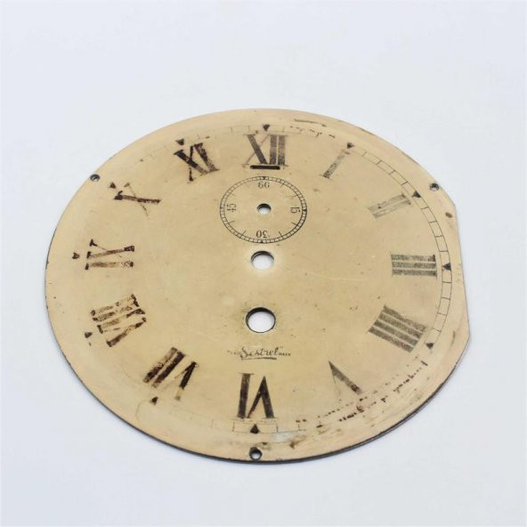 Antika Sestrel Marka Saat Kadranı  İngiliz Damgalı Metal Kadran  Saat Tamik Parçası ürün görseli 1