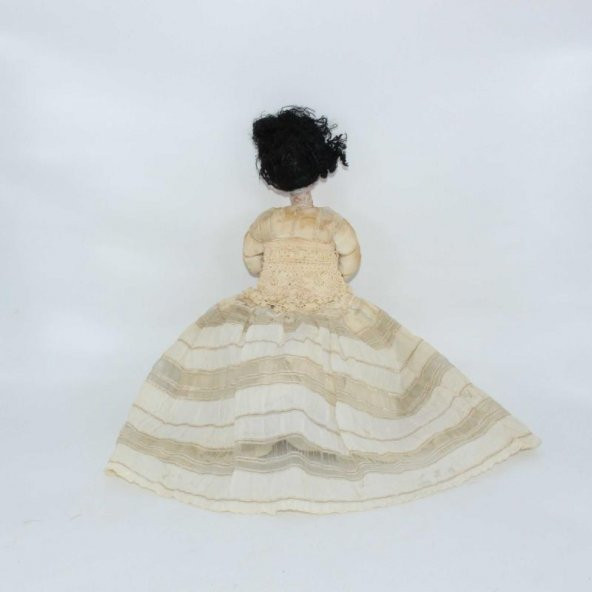Antika El Yapımı Bebek - Gelinlik Giymiş Antika Bebek - Biblo - 36 cm - 3