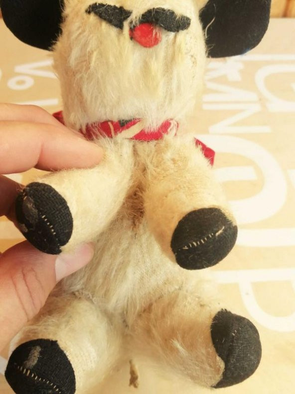 VİNTAGE YURTDIŞI PELUŞ KÖPEK SERT DOLGULU PELUŞ HAYVAN - 4