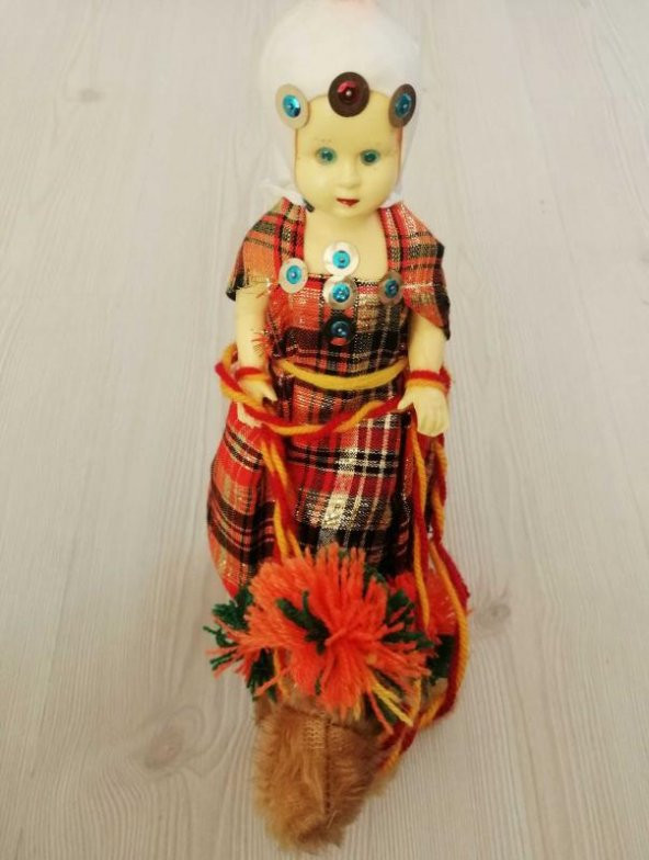 AVRUPA EL YAPIMI BEZ BEBEK DEVEYE BİNEN OYUNCAK BEBEK ürün görseli 1