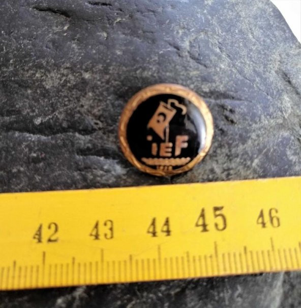 Antika - İEF 1929 Rozet - Firma - İş yeri - Marka Yazılı Rozet Broş ürün görseli 1