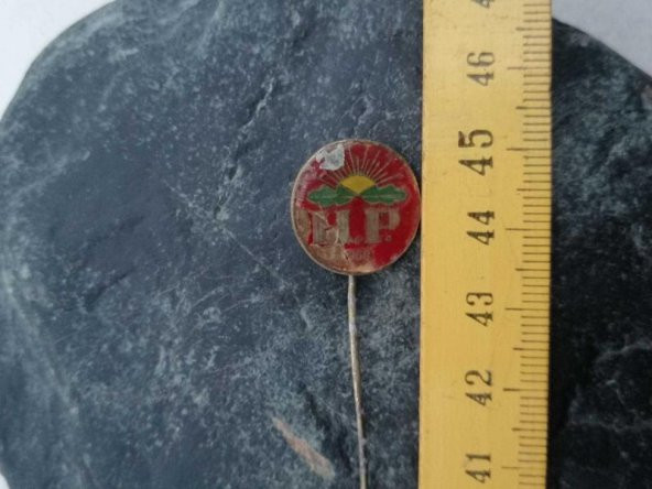 Antika 1966 H.P Rozet Firma İş Yeri Marka Yazılı Rozet Broş - Resim 2