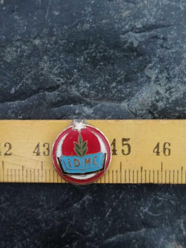 Antika İDMC Rozet Türk Bayrağı Rozet Firma İş yeri Marka Yazılı Rozet Broş ürün görseli 1