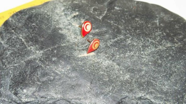 Antika - 2 Adet KIZILAY DAMLA ŞEKLİNDE - Firma - İş yeri - Marka Yazılı Rozet Broş - Resim 3