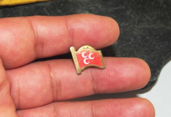 Antika - DALGALI 3 HİLAL BAYRAK - Firma - İş yeri - Marka Yazılı Rozet Broş - Resim 4