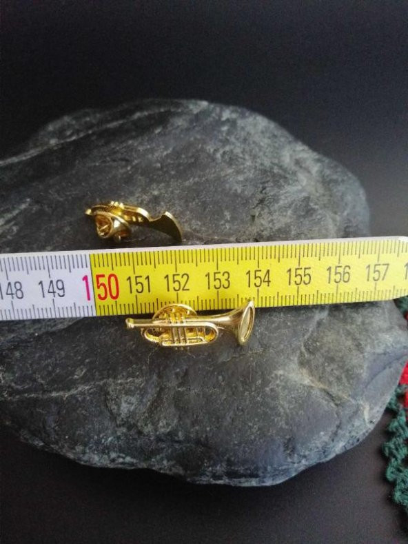 1 Adet Trompet Rozet Yaka İğnesi Aksesuar Çanta Süsü - 4