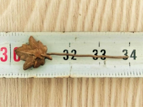 KOLEKSİYONLUK PİRİNÇ YAPRAK ROZET YAKA BROŞU - 2
