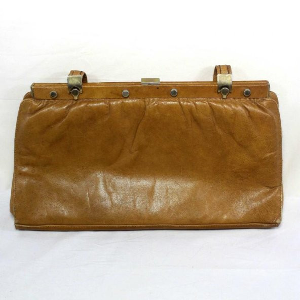 Vintage Çanta - Eskilerden Açık Kahverengi El Çantası - Ksdın Çantası