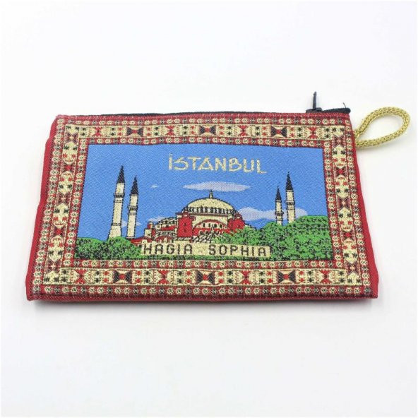 Aya Sofya İstanbul Mavi Renkli Halı Desenli El Çantası ürün görseli