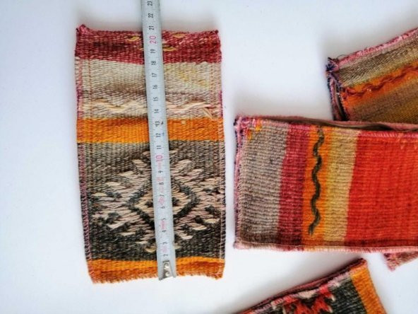 Antika Çanta El Dokuma Kilimden Para Çantası Yöresel Eski Saten Kumaş Kaplı - Resim 2