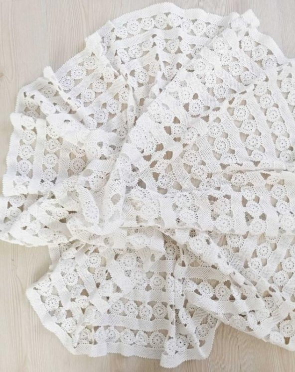 134 CM ÇAPINDA YUVARLAK MASA ÖRTÜSÜ TIĞ İŞİ MASA ÖRTÜSÜ EL İŞİ ÖRTÜ DANTEL ÖRTÜ FİSKOS ÖRTÜSÜ - 4