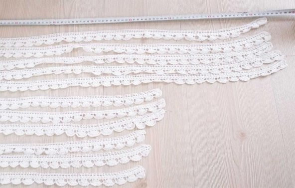 10Parça El işi Kalpli Dantel Kenarı Havlu Kenarı Çeyizlik - 1