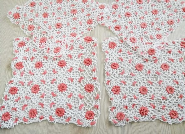 4 Parça El işi Kırlent Kılıfı Çeyizlik ürün görseli