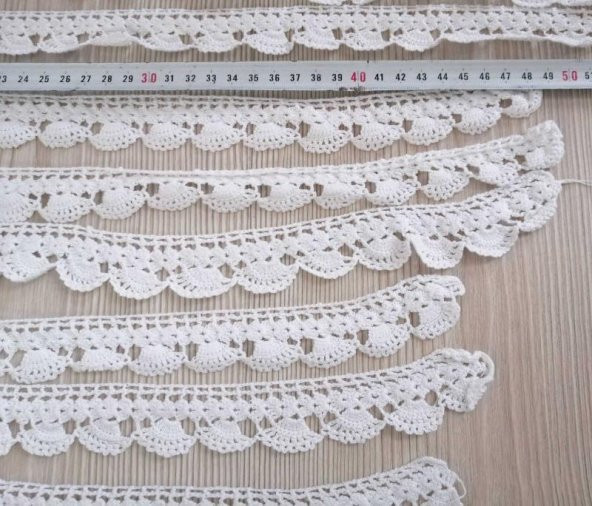 10Parça El işi Kalpli Dantel Kenarı Havlu Kenarı Çeyizlik - 3