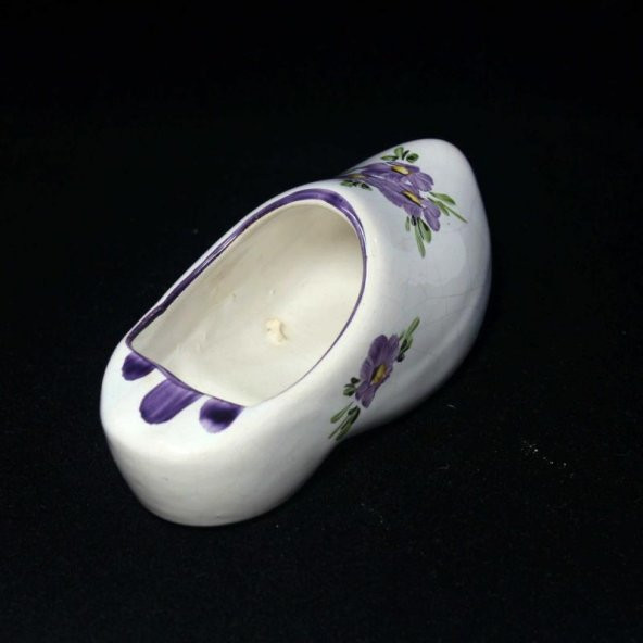 Sanat Taciri - Mor Çiçek Desenli Ayakkabı Küllük - 3