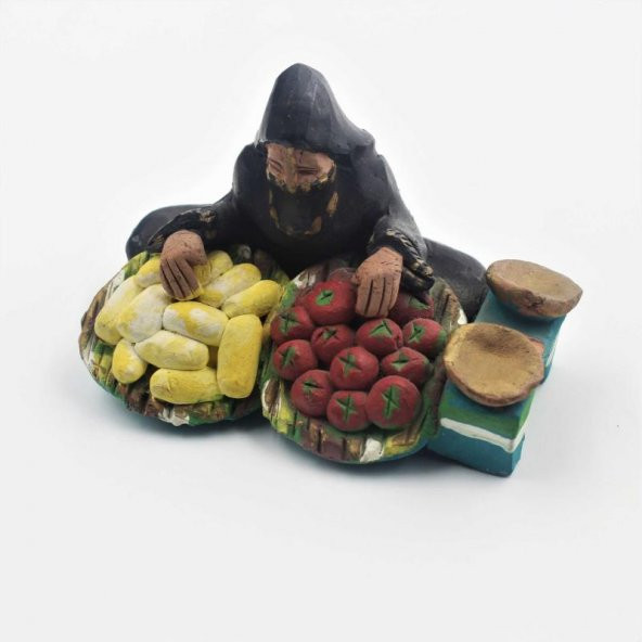 Eski El Yapımı Sebze Satan Pazarcı Kadın Biblosu ürün görseli 1