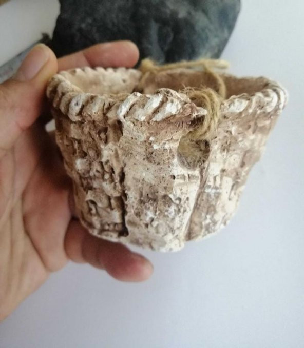 Sanat Taciri- Alçı Saksı Kalemlik - Kutu