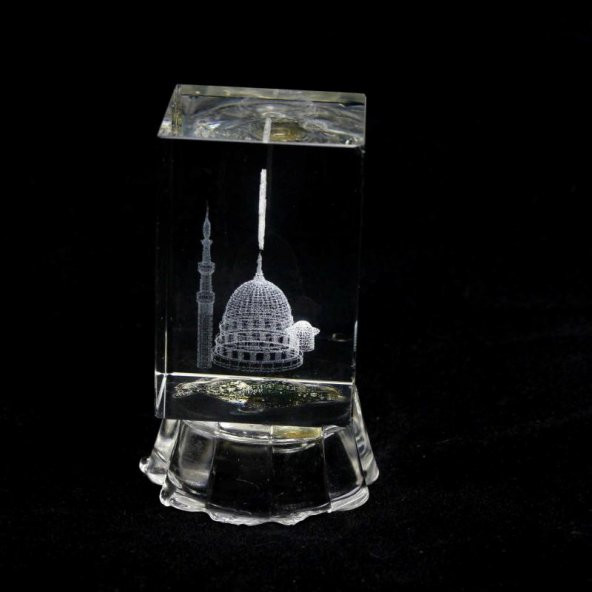 Allah Yazılı - Cami Motifli Cam Biblo - 2