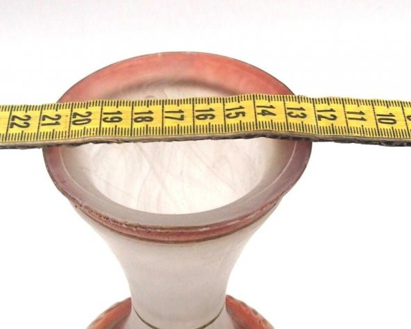 Sanat Taciri- Antika El Yapımı Etli Ağır Cam Vazo - Resim 2