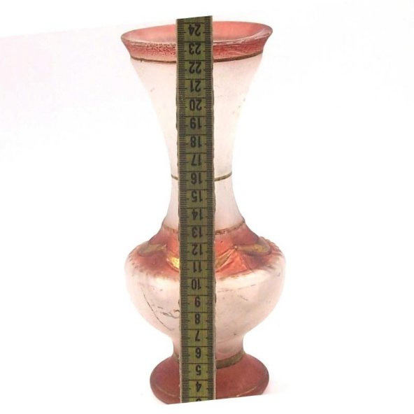 Sanat Taciri- Antika El Yapımı Etli Ağır Cam Vazo - Resim 3