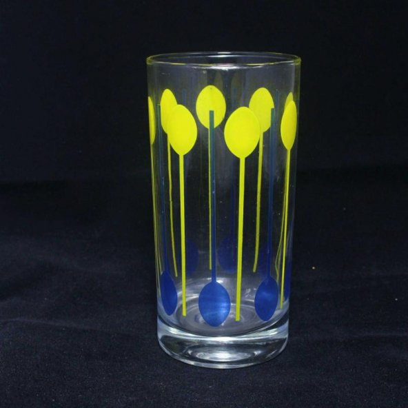 Sarı - Lacivert - MAvi Renkli ANTİKA Limonata Bardağı - Adet Antika BArdak