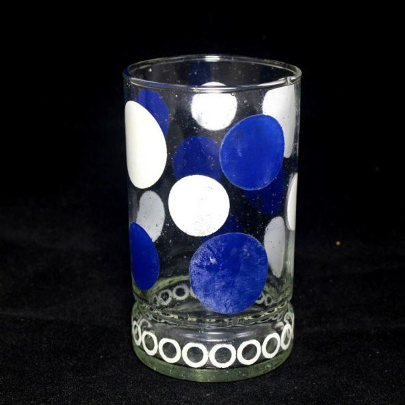 Mavi Beyaz Renkli ANTİKA Bardak - Limonata - Su Bardağı - 2