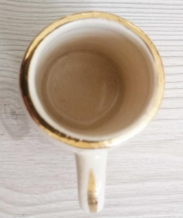 VİNTAGE 1 ADET EL BOYAMA PORSELEN SHOT BARDAĞI TANKART NO 409 - 2